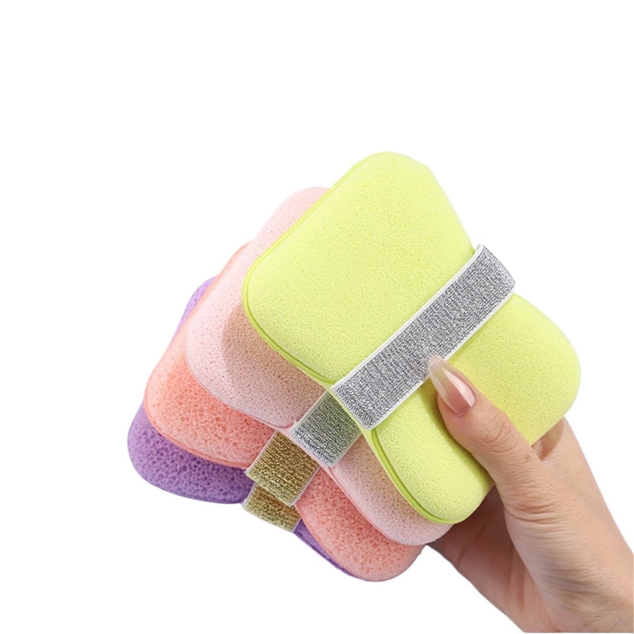 Spugna Doccia 1PCS Sponge Soap Bag Bath | Spugne scrubber esfolianti for il corpo con custodia in rete schiumogena detergente(4PCS)