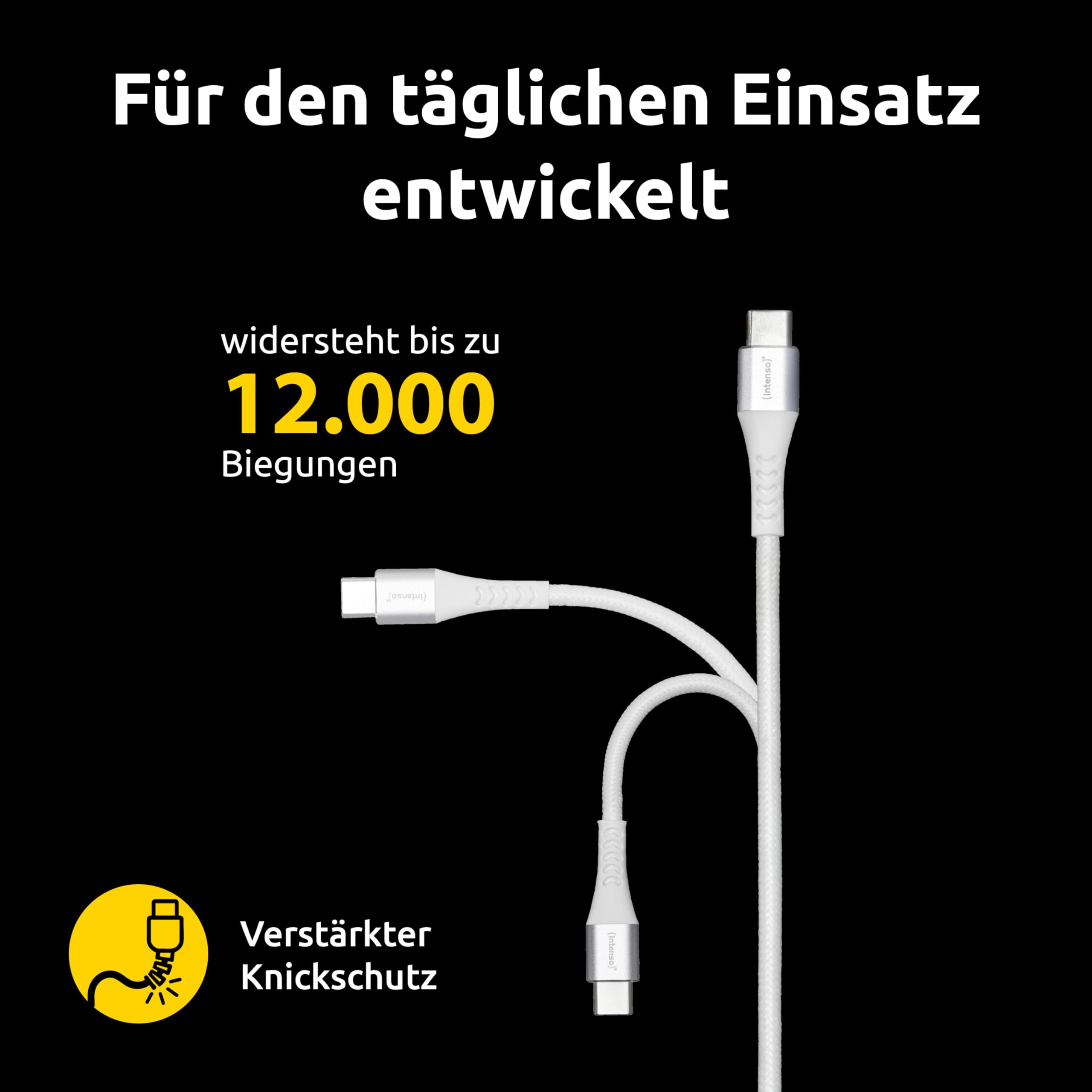Intenso Kabel USB C315L, USB-C na Lightning kabel do transmisji danych i ładowania, Power Delivery o mocy do 60 W, nylon, 1,5 m, biały