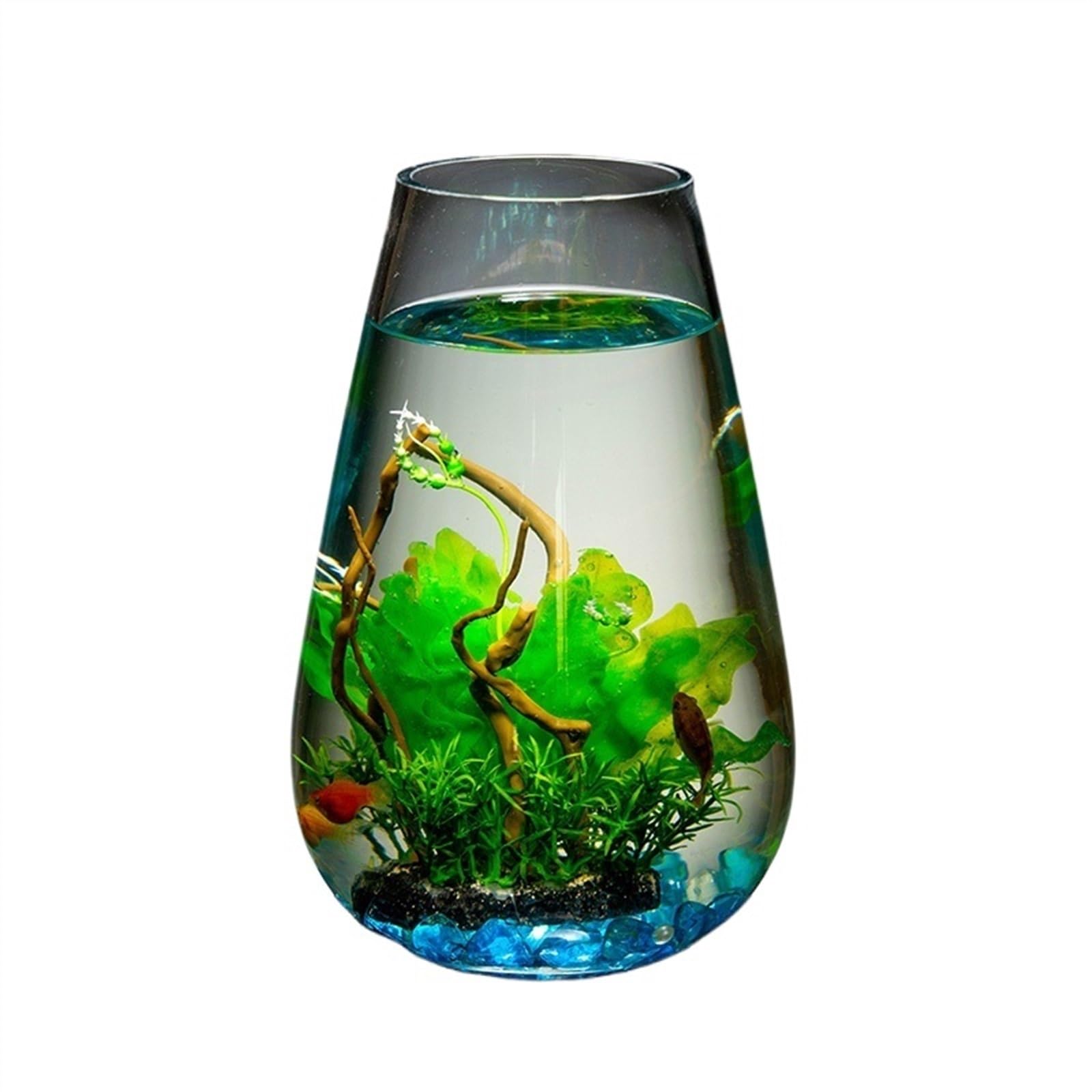 Aquarium, réservoir à poissons, Grand aquarium cylindrique en verre for poissons rouges, petit aquarium, ornements Aquascape, vase de bureau en verre transparent, bol à poissons