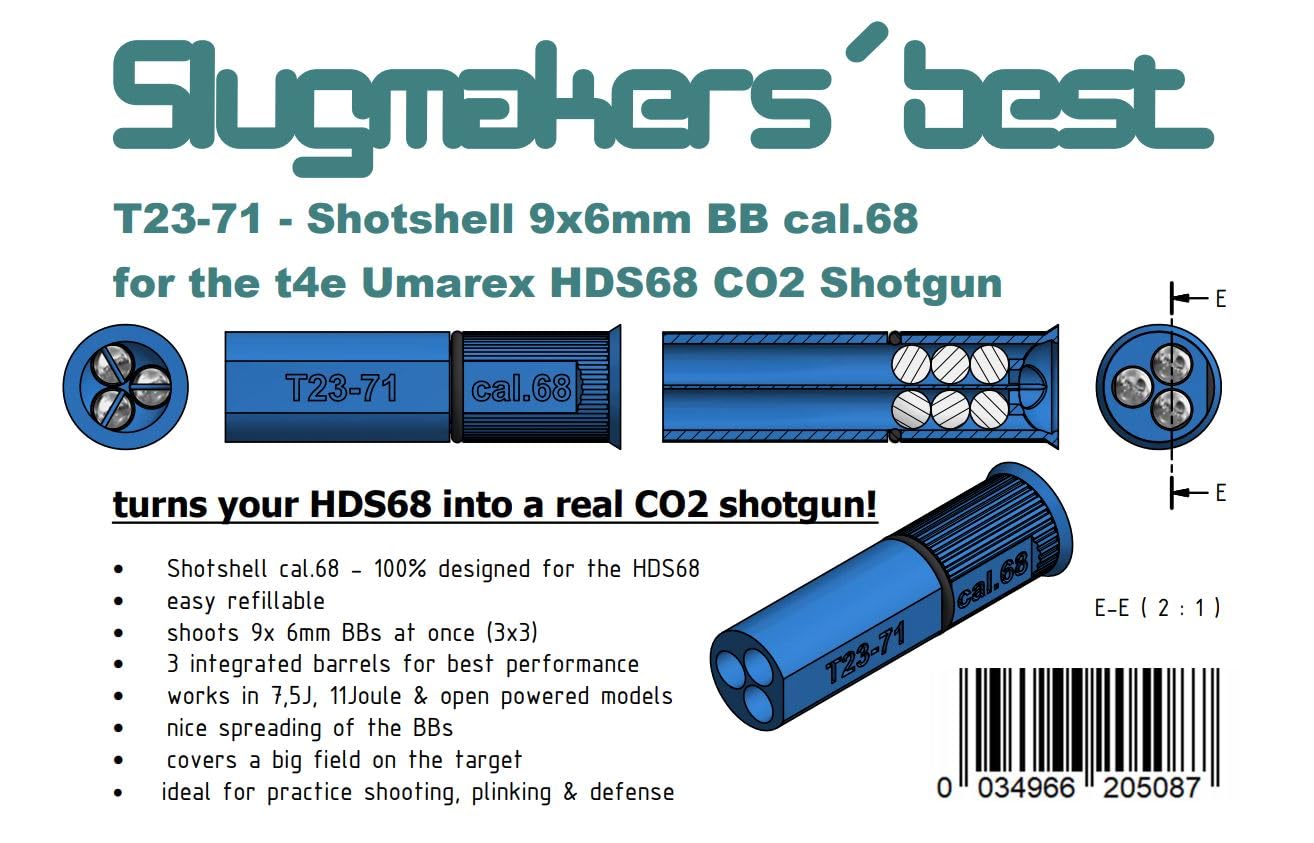 2x Shotshell Cal. 68 à 4x3 6mm, pour Umarex HDS68 TS68 ALU