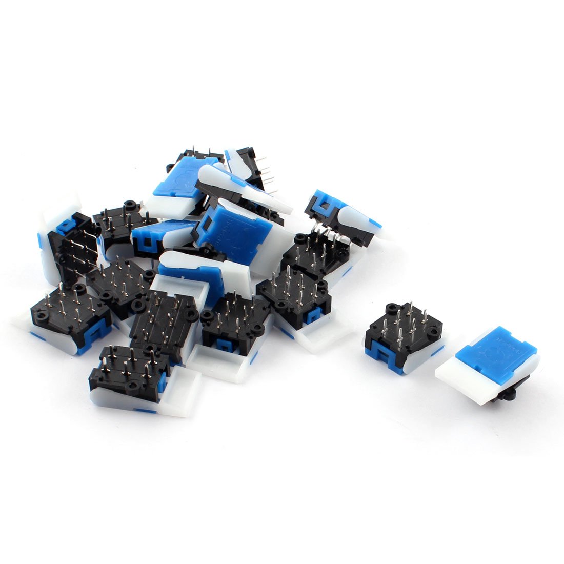 ZHuidjo 20pcs Telephone Replacement Plastic 6 Pins Hang-up Switch White Blue (SN: 75b 9b5 cd1 f4e 636)