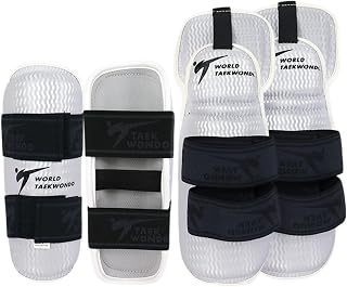 Wonzone Taekwondo Shin Protector Forearm Elbow Arm Guards, WT MMA Martial Arts Boxing Kickboxing Karate Sparring Muay Thi Training Match Gym School Academy for Men Women Kids