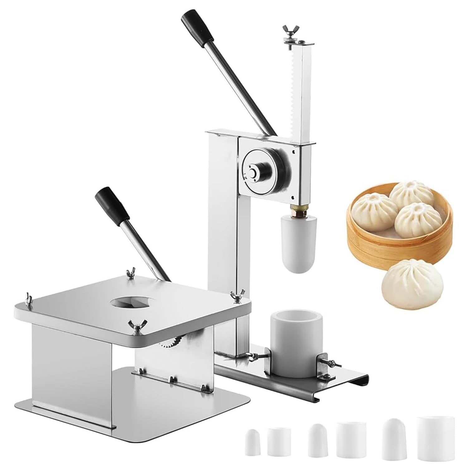 GmhXylophyte Steamed Stuffed Bun Maker, Semi-Automatic Baozi Maker Bun Making Machine Stainless Steel, 400-500 Buns/Hour, For Delicious Buns Largemold, For Home Kitchen