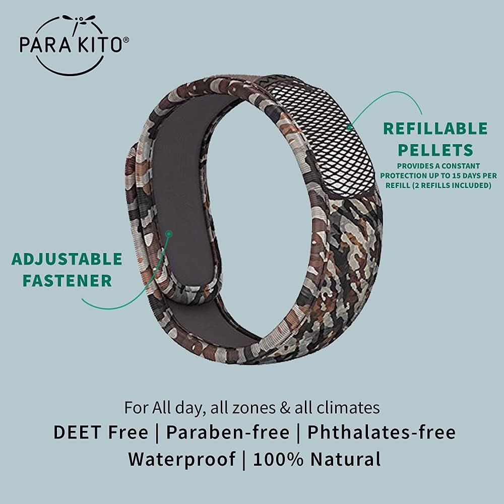 PARA'KITO Mosquito Insect & Bug Repellent Wristband - Waterproof, Outdoor Pest Repeller Bracelet w/Natural Essential Oils (Forest) - Image 2