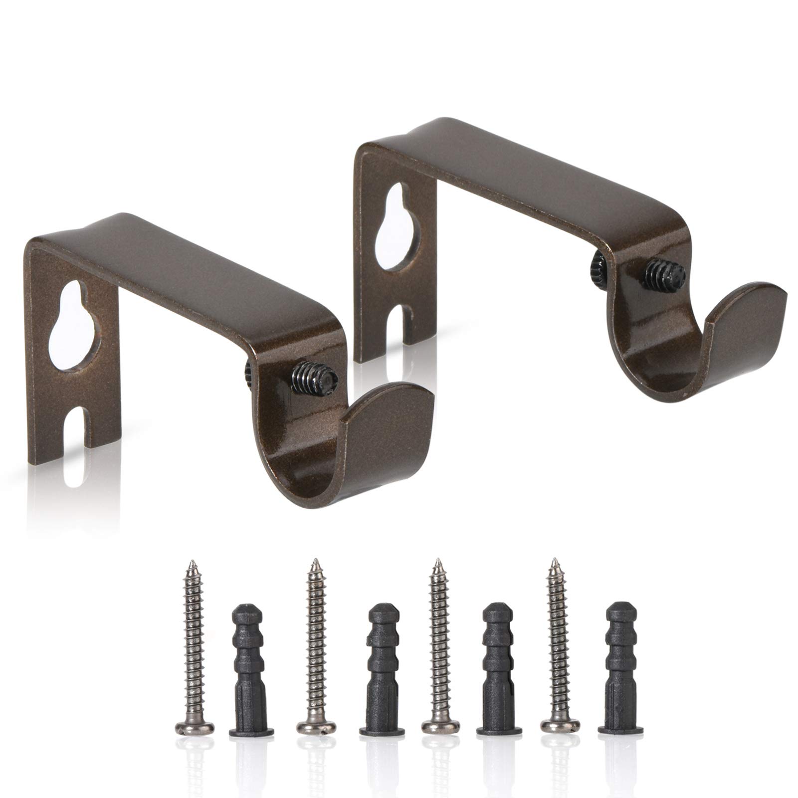 Buy KOYIDA 2 Pack Curtain Rod Bracket Bronze for 1/2 inch to 5/8 inch