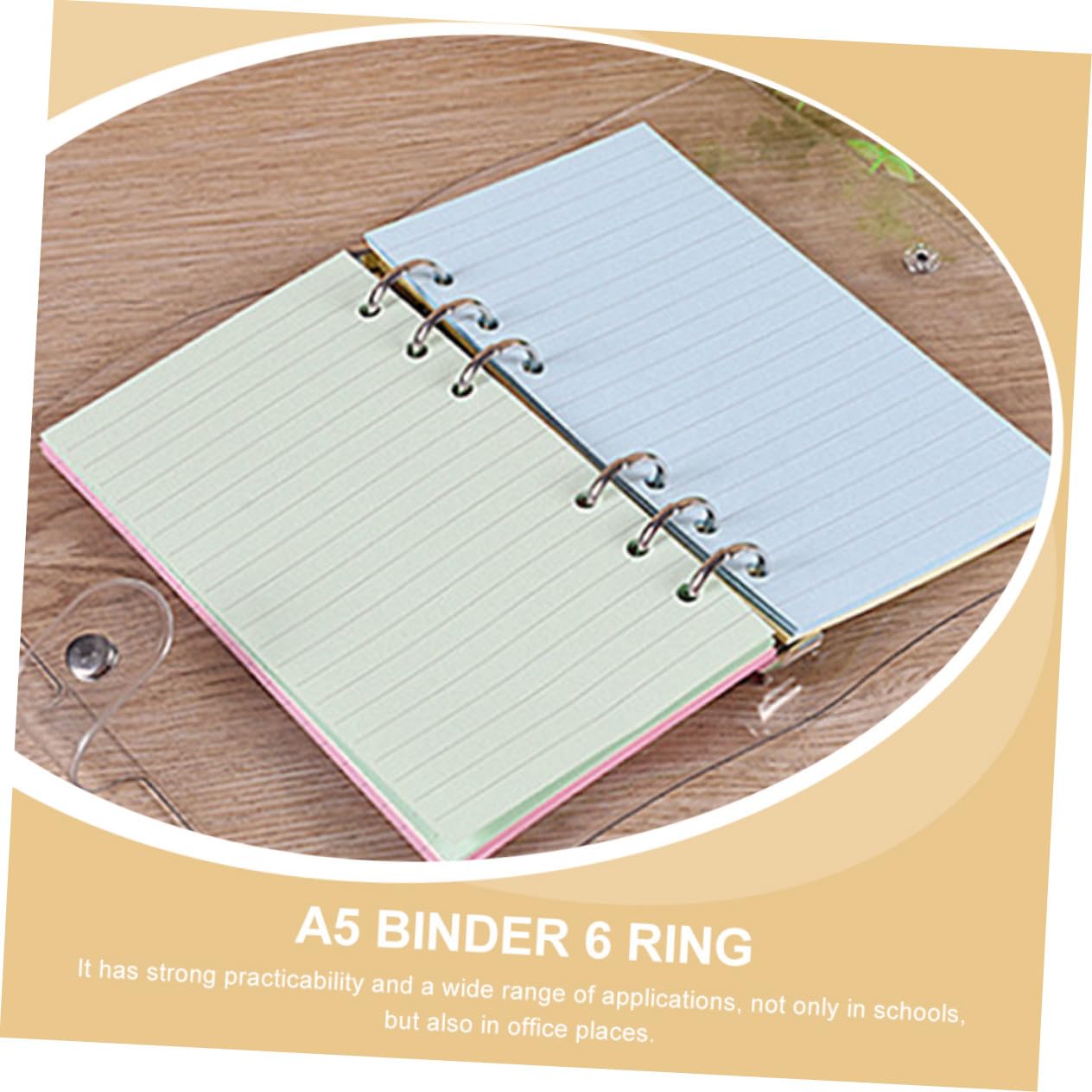 300 Piezas Recambio Papel Perforado Cuaderno de Anillas de Colores Recambios Extraíbles para Notas Planificación y Diario Kit