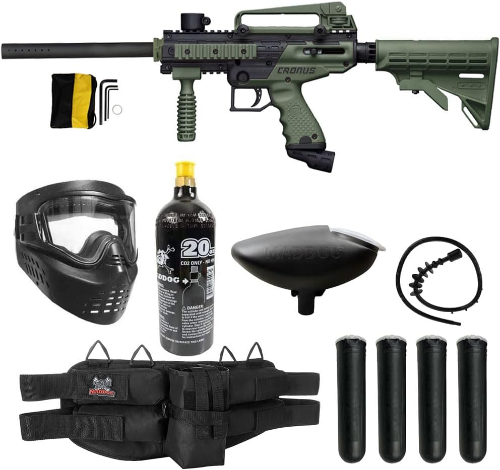 Maddog Tippmann Cronus Tactical Silver Paintball Gun Marker Starter Package