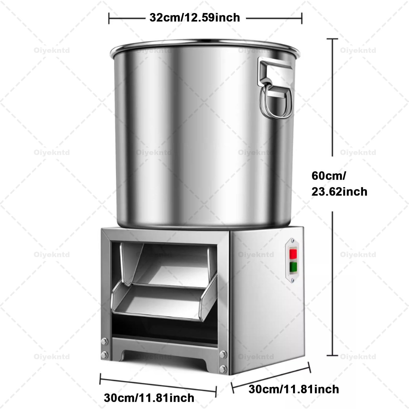 Trituratore per la lavorazione di mangimi per pollame, trituratore in acciaio inossidabile per impieghi gravosi con 4 lame, elevata efficienza di produzione, per verdure, cereali, fattorie 2400W