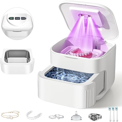 Ultrasonic Retainer Cleaner Machine 45kHz Dental Ultrasonic Retainer Cleaner for De...