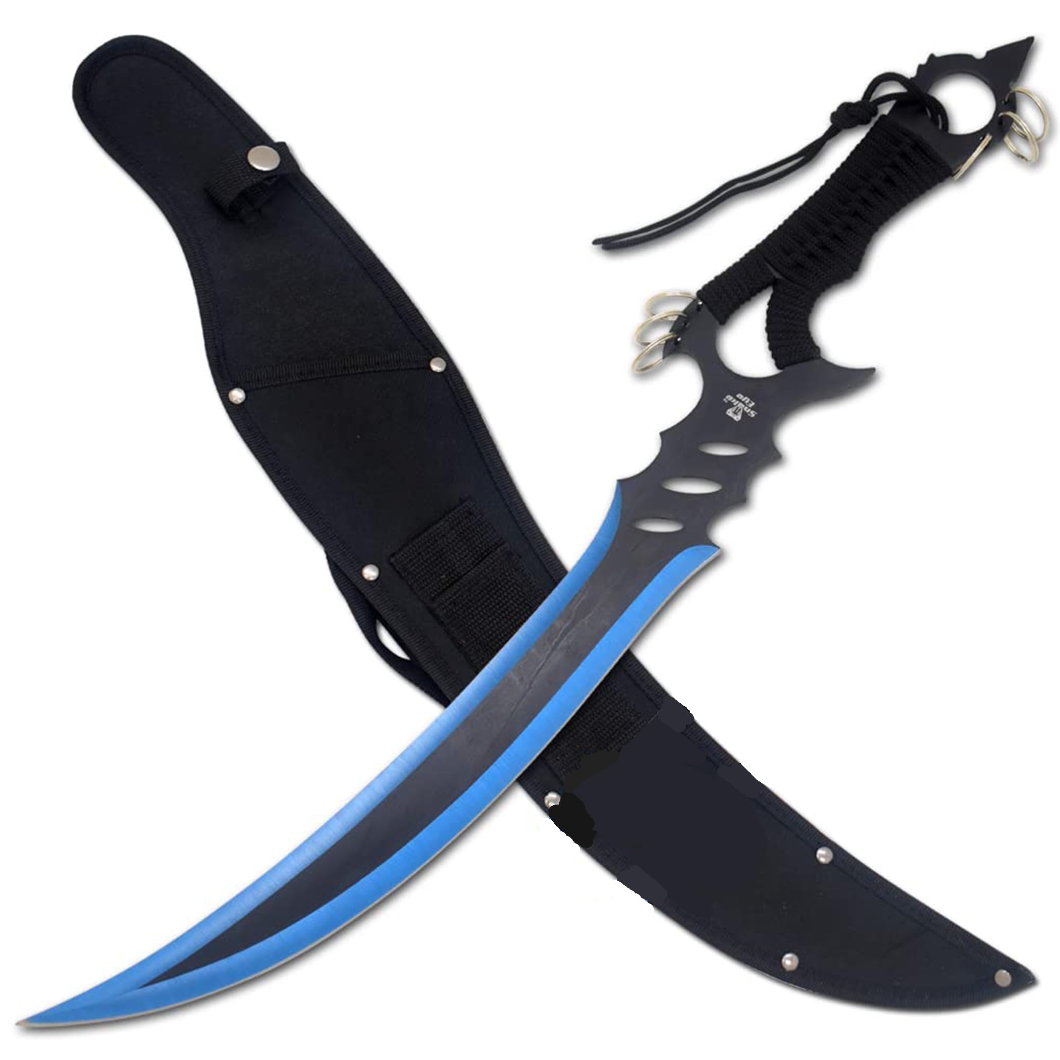 Snake Eye Tactical Two Tone Fantasy Desgin Ninja Sword Comes with Nylon Sheath (Blue)