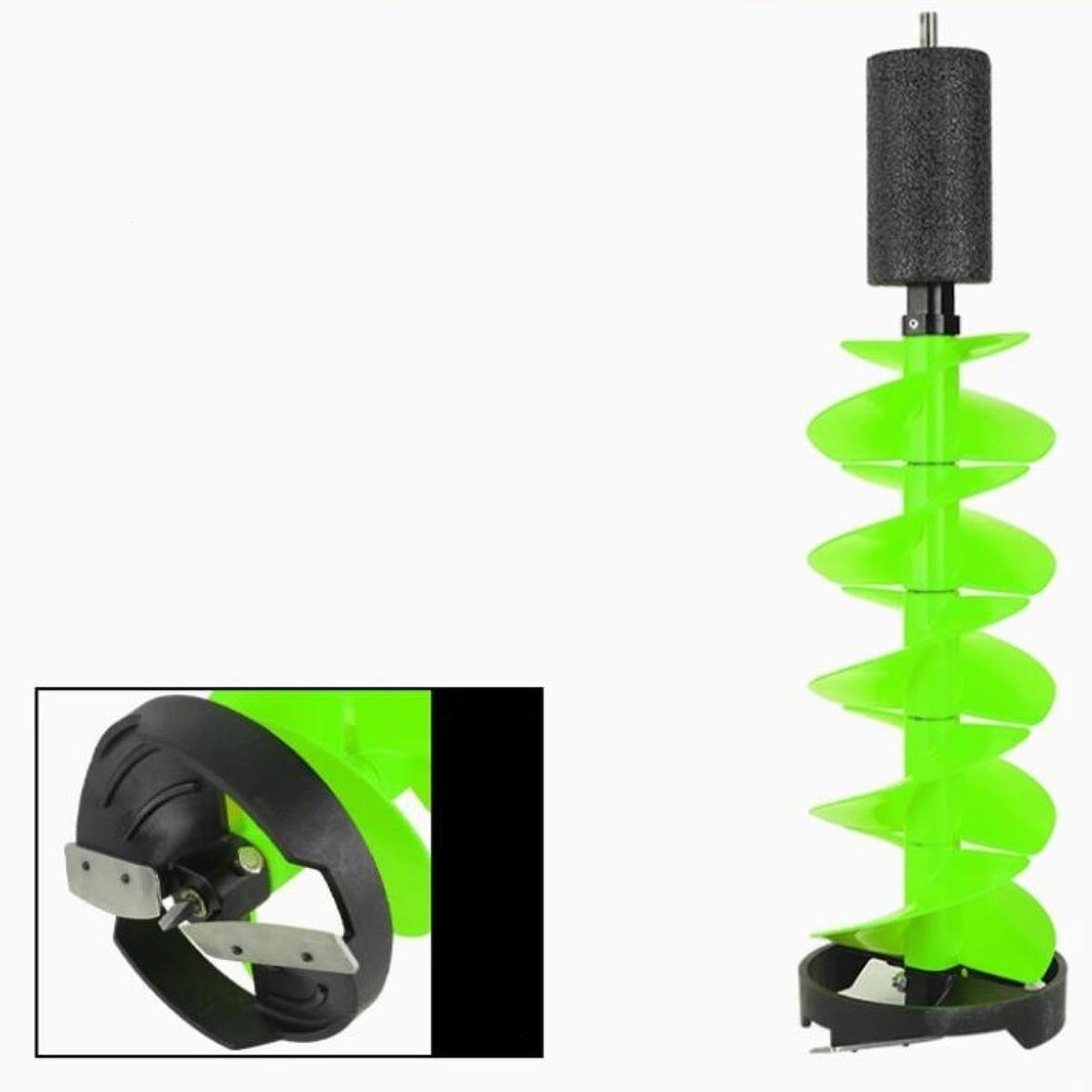 B Baosity Barrena para Hielo Taladro para Hielo Equipo Portátil Aleación de Aluminio Hoja Nylon Ahorro de Energía Adecuado para Pesca en Océanos R, 75 Cm Verde