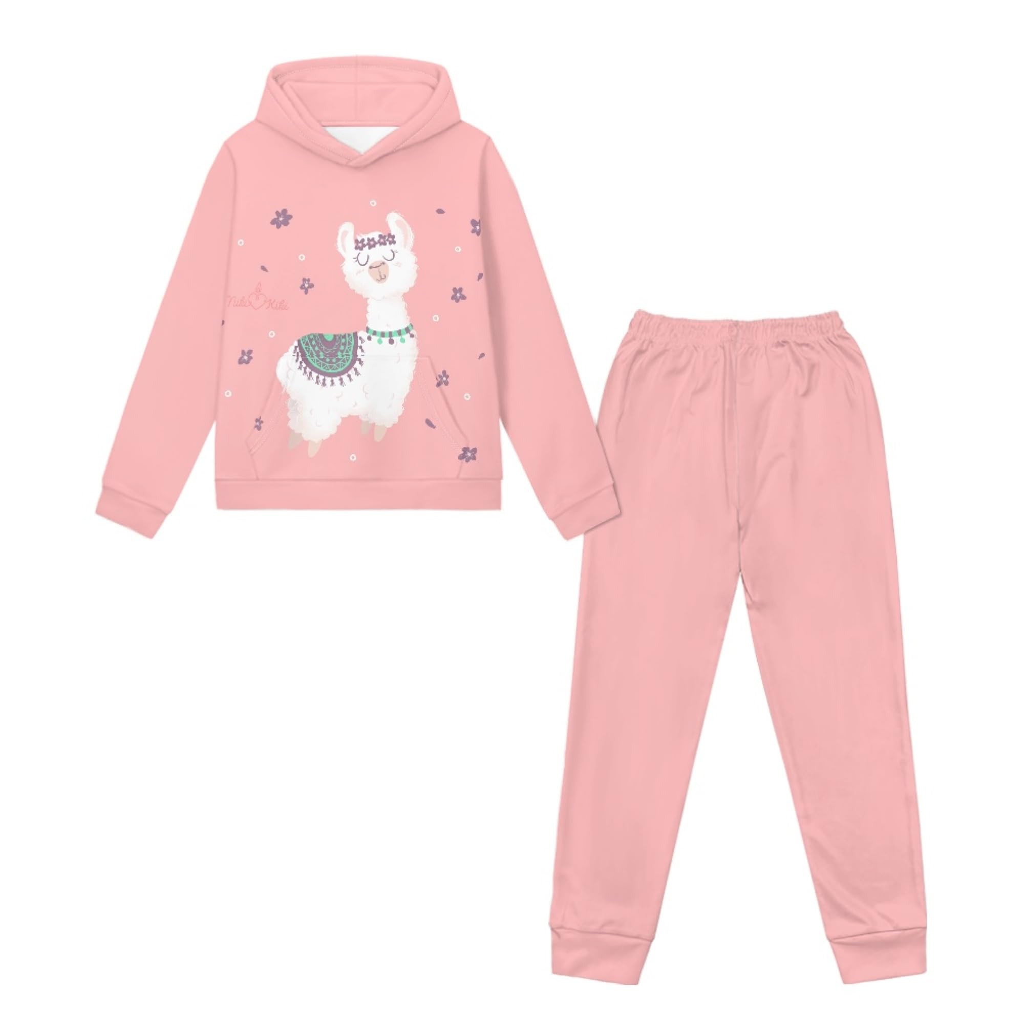 chaqlin Zestaw dresowy dla chłopców i dziewcząt, uroczy pulower z kapturem, dres do joggingu, zestaw 2 szt., dziecięce bluzy z kapturem i spodnie z długim rękawem dla dzieci w wieku 4-12 lat