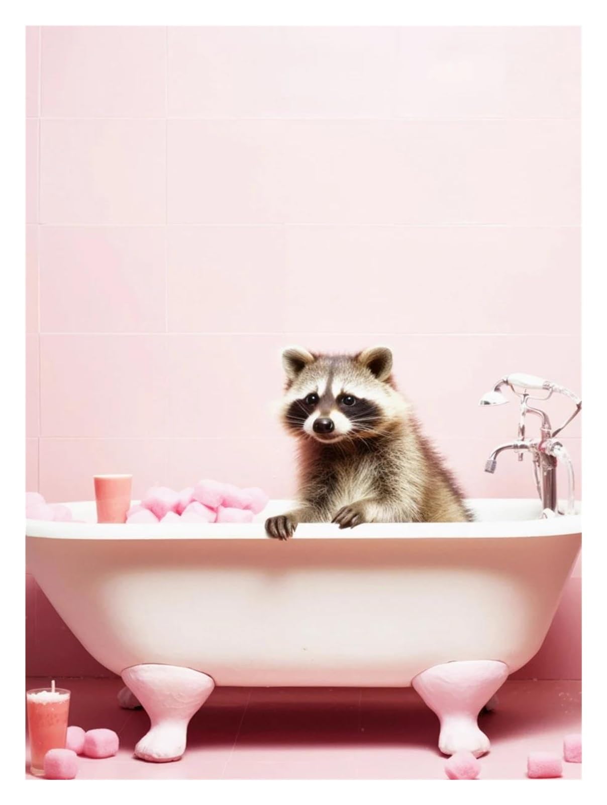 Tableau Déco Nature d'animaux drôles pour une salle de bain zen et originale 20x30