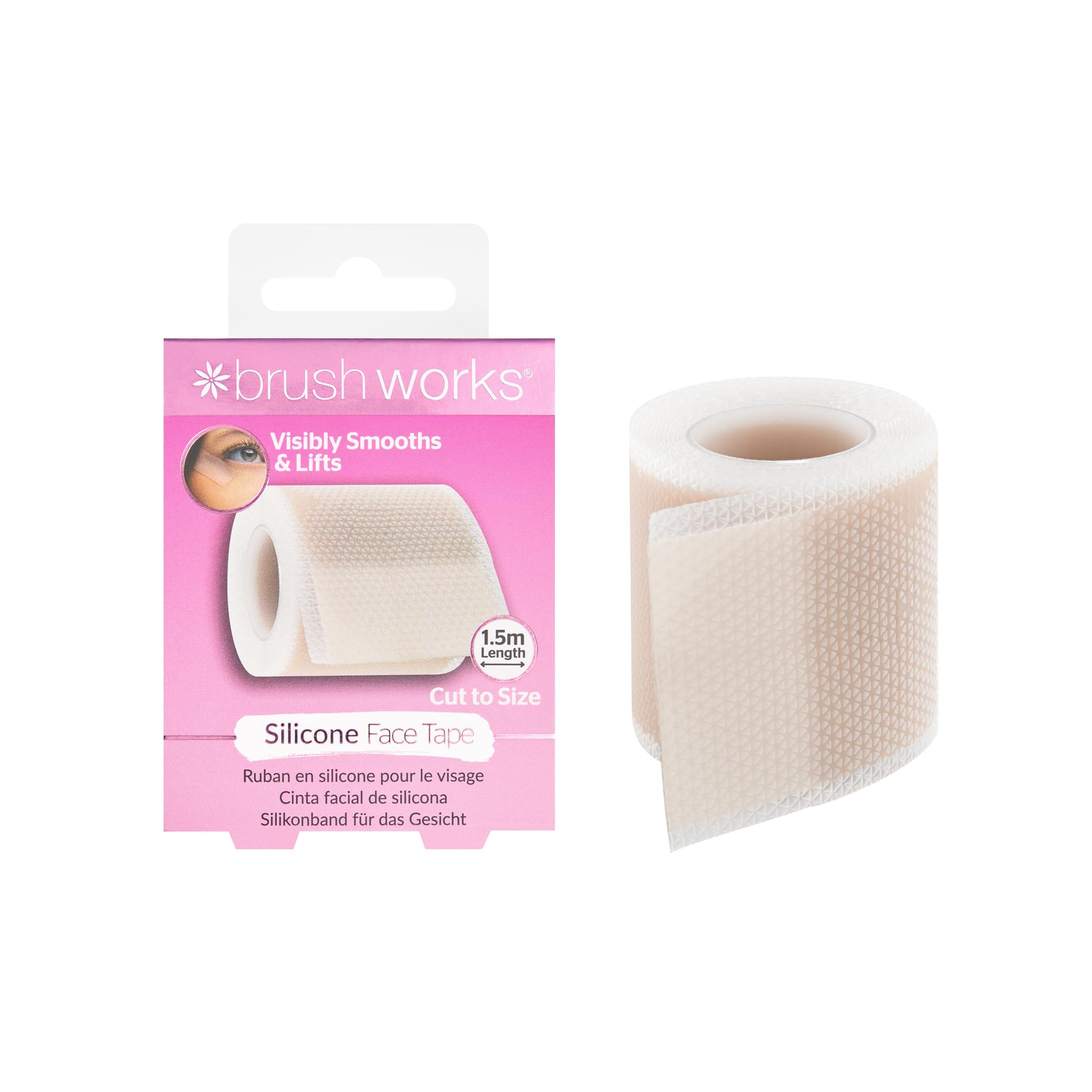 Brushworks Silicone Face Tape – 1.5m Customisable Overnight Tape to Minimise Facial Movements & Smooth Expression Lines, Wrinkles, Crow’s Feet & Smile Lines