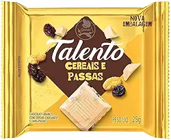 Chocolate Branco Mini Talento Amarelo Cereais E Passas 25Gr C/15 - Garoto