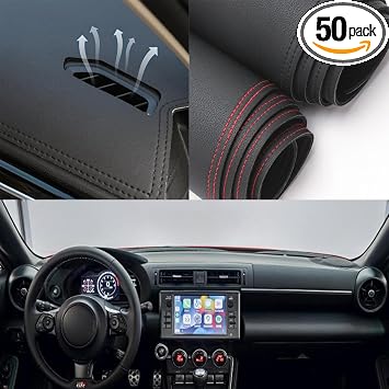 Black Leather Style Car Dash Mat Dashboard Cover Dash Panel Interior Console Pad Compatible for Toyota GR Yaris 86 2022+