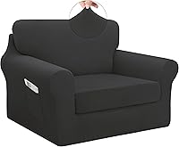 Vista 21 de Easy-Going Juego de funda elástica para sofá de 7 piezas, lavable, para 3 cojines de respaldo y asiento, funda antideslizante para sofá, protector