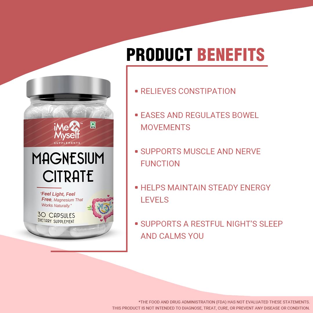 iMeMyself Magnesium Citrate Capsules - 30 Count | Dietary Supplement for Daily Wellness — Amazon image 3