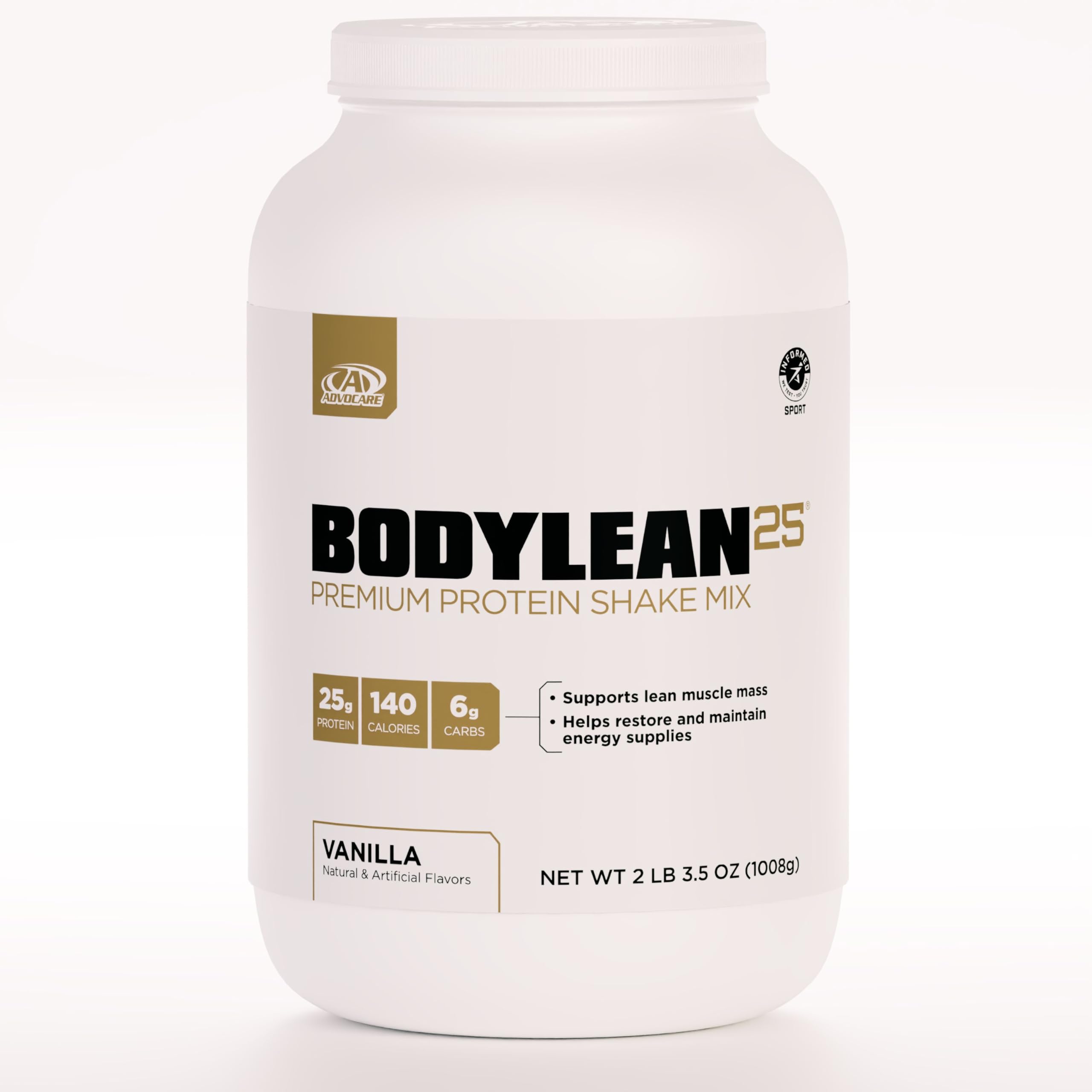 BodyLean25 - Protein Powder with Whey Protein Isolate - Supports Muscle Building & A Lean Body - Offers Energy Support* - Vanilla, 4.5 oz