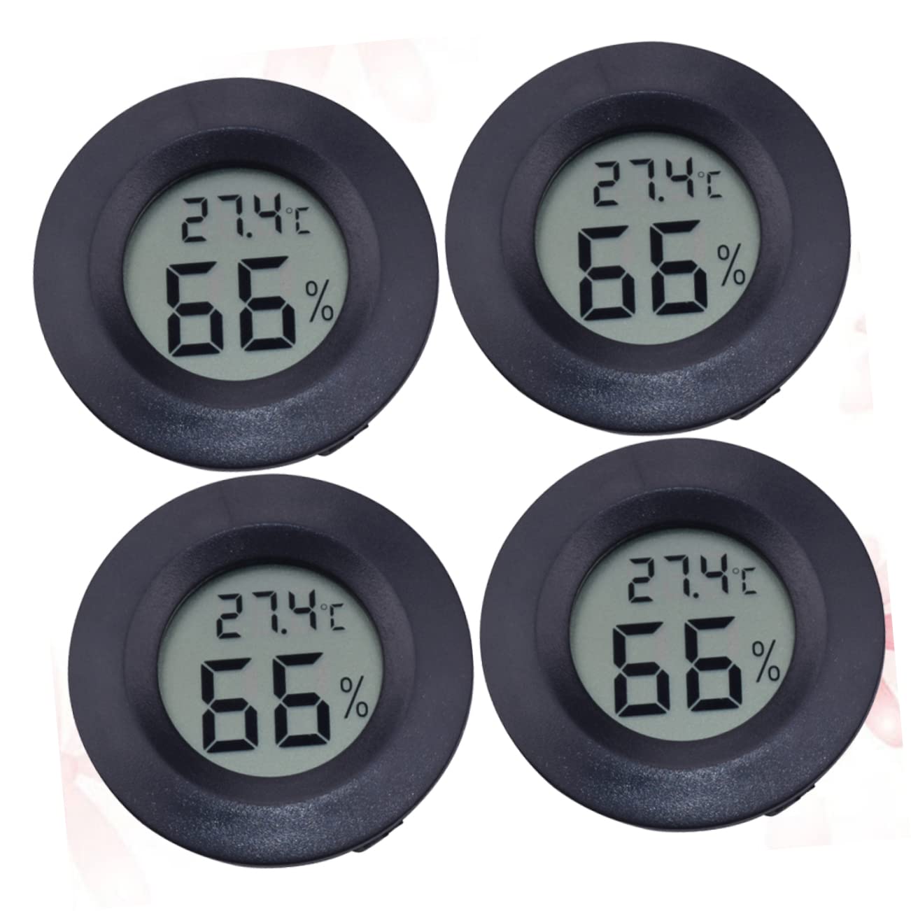 UPKOCH 3 Set Termometro Rettile Monitor Dell'acquario umidità Igrometro Digitale Terrario Vivaio Casa Accessori Misuratore di Temperatura Digitale Black 4 Pezzi*3