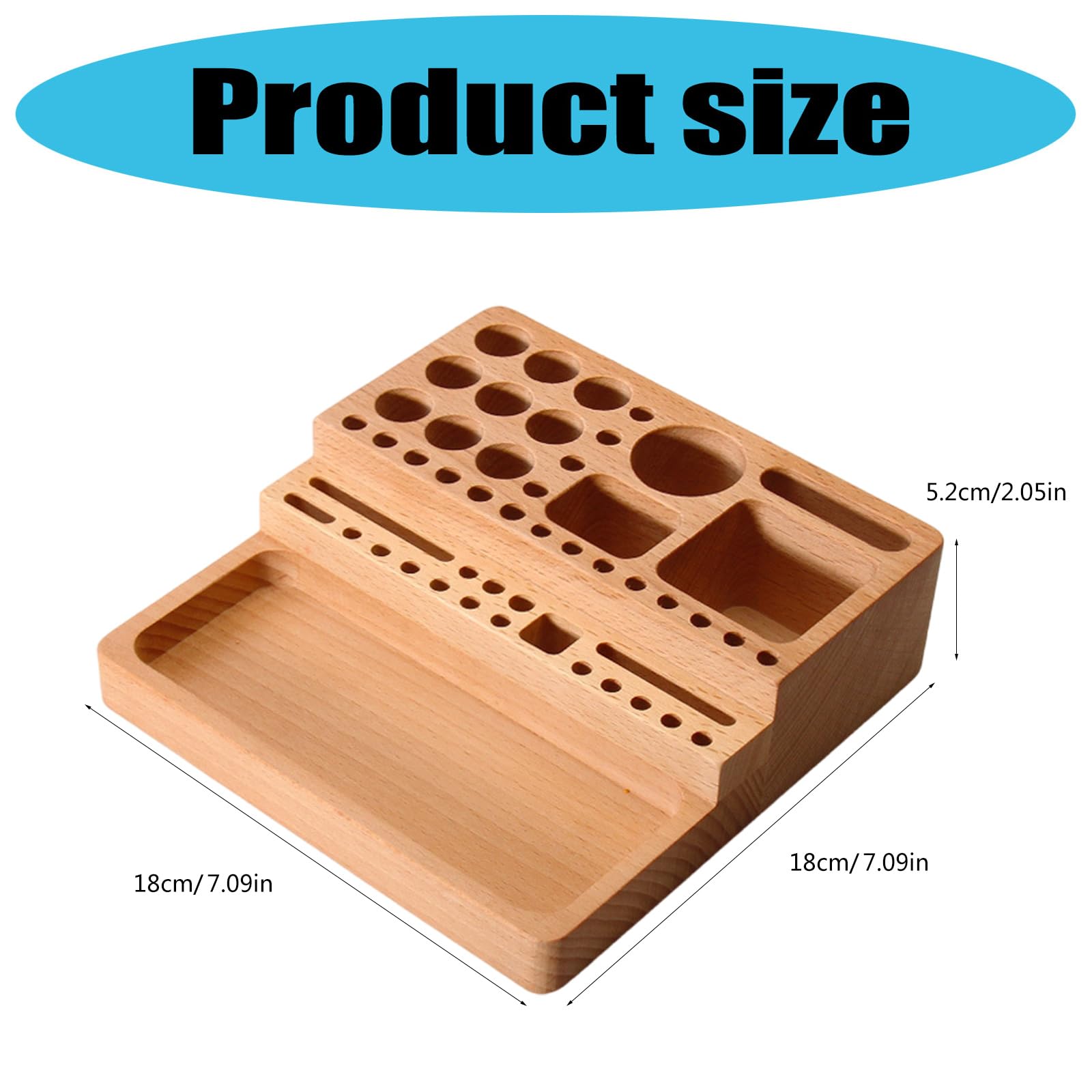 COOLHOOD Estante de herramientas de madera resistente, solución de almacenamiento portátil para herramientas de trabajo de cuero y suministros de manualidades, solución de almacenamiento de