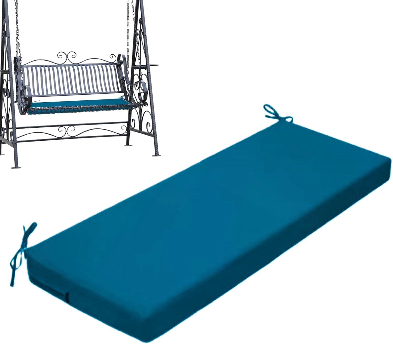 防水ベンチクッション - 屋外防水スイングクッション | 滑り止めスイングパッド、色あせ防止ラウンジャー交換用、リビングルーム用家具