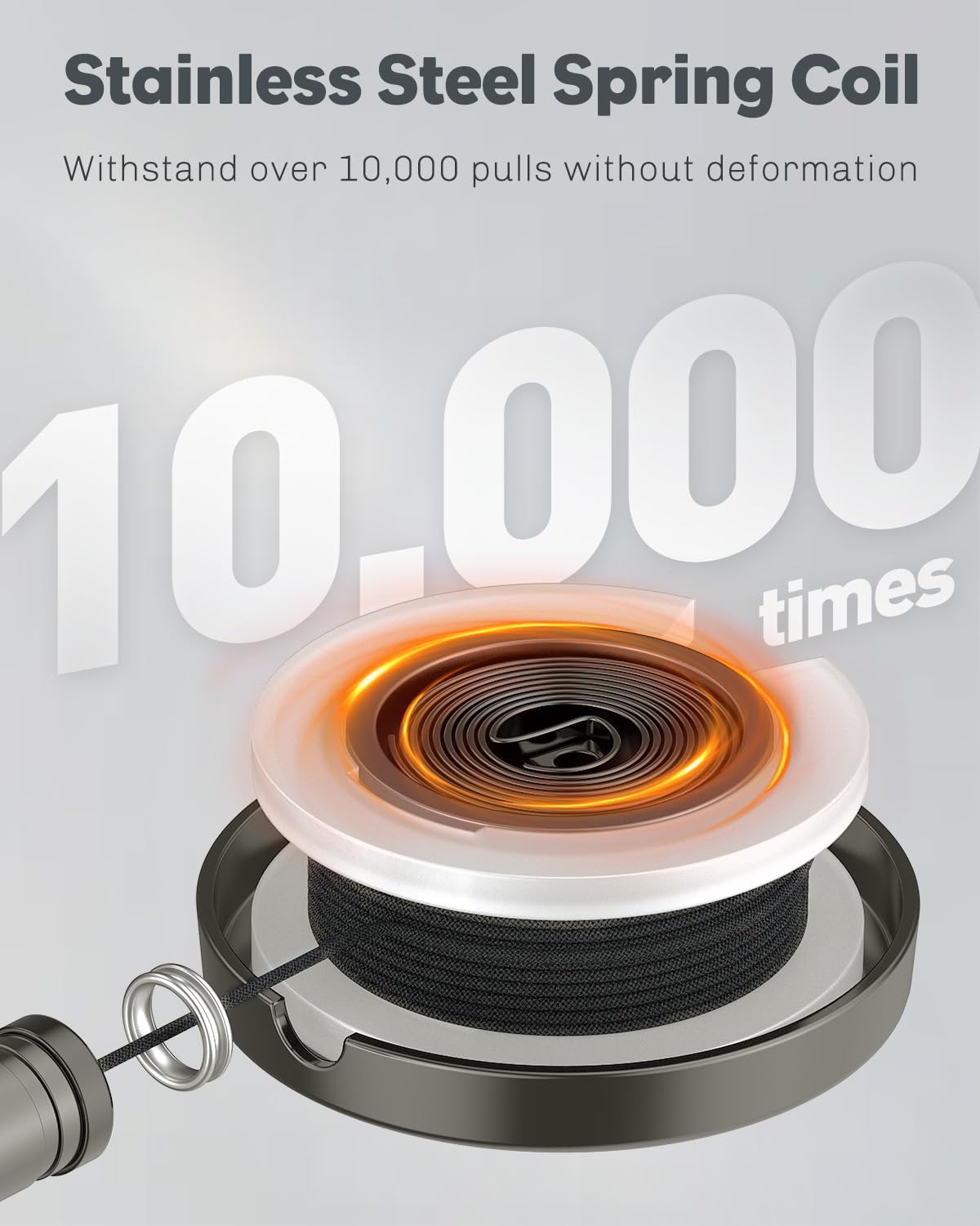 Uniclife 2 Pack Metal Retractable Keychain Heavy Duty Retractable Badge Reel for Badge Holder All Metal Casing with Stainless Steel Spring Coil 27.5 Inch Nylon Rope Belt Clip and Key Ring - Image 7