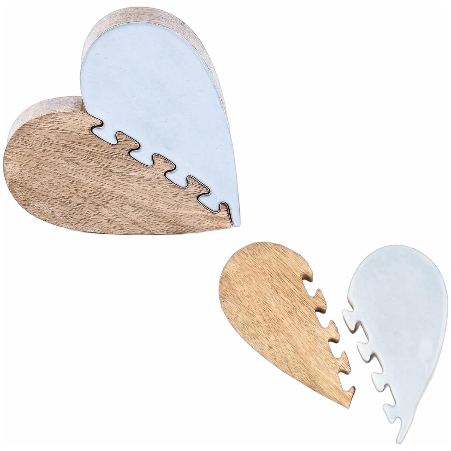 Marrakech - Figura decorativa para salón, 16 cm, grande, de madera, objeto decorativo Amour 1 como decoración de mesa Love para alféizar de ventana, color plateado