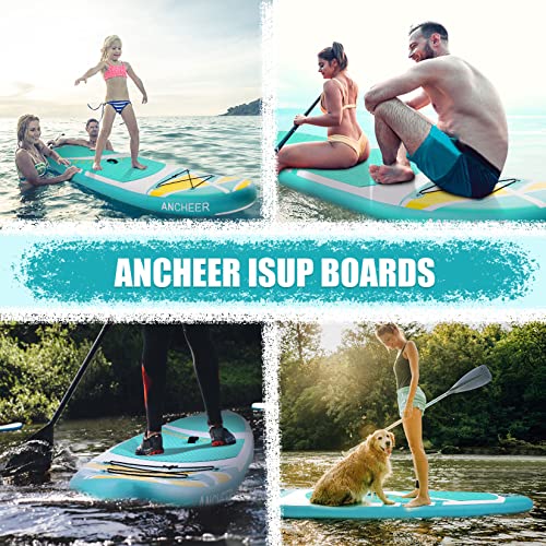 Ancheer Inflatable Stand Up Paddle Board, Sup Board With Sup Accessories & Blackpack, Adjustable Paddle, Leash, Hand Pump For Youth Adults #TOP4