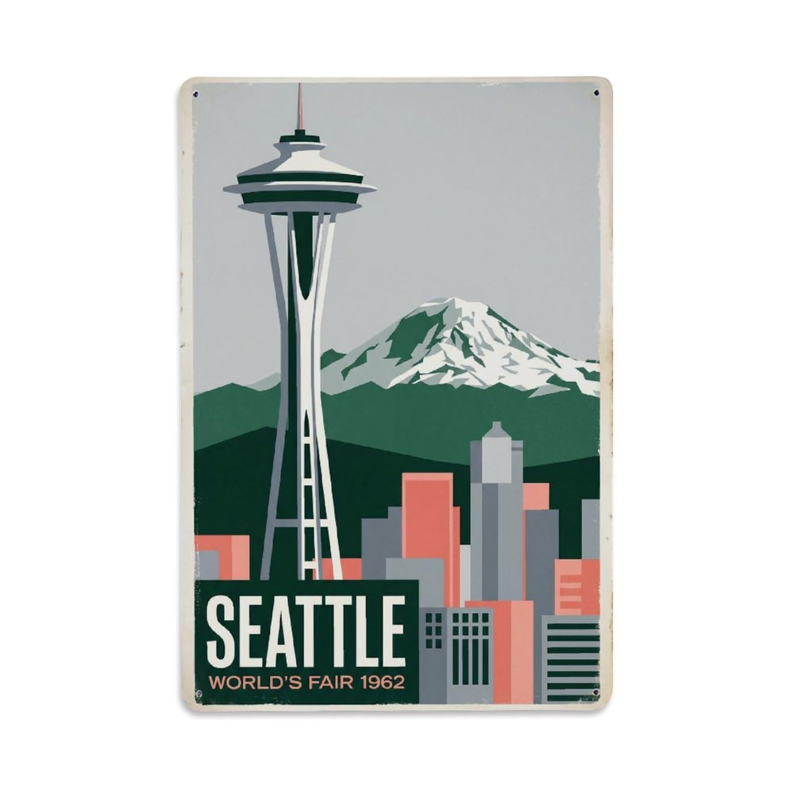 Gead 8X12inch Style Usa Seattle Travel Vintage Metal Tin Sign