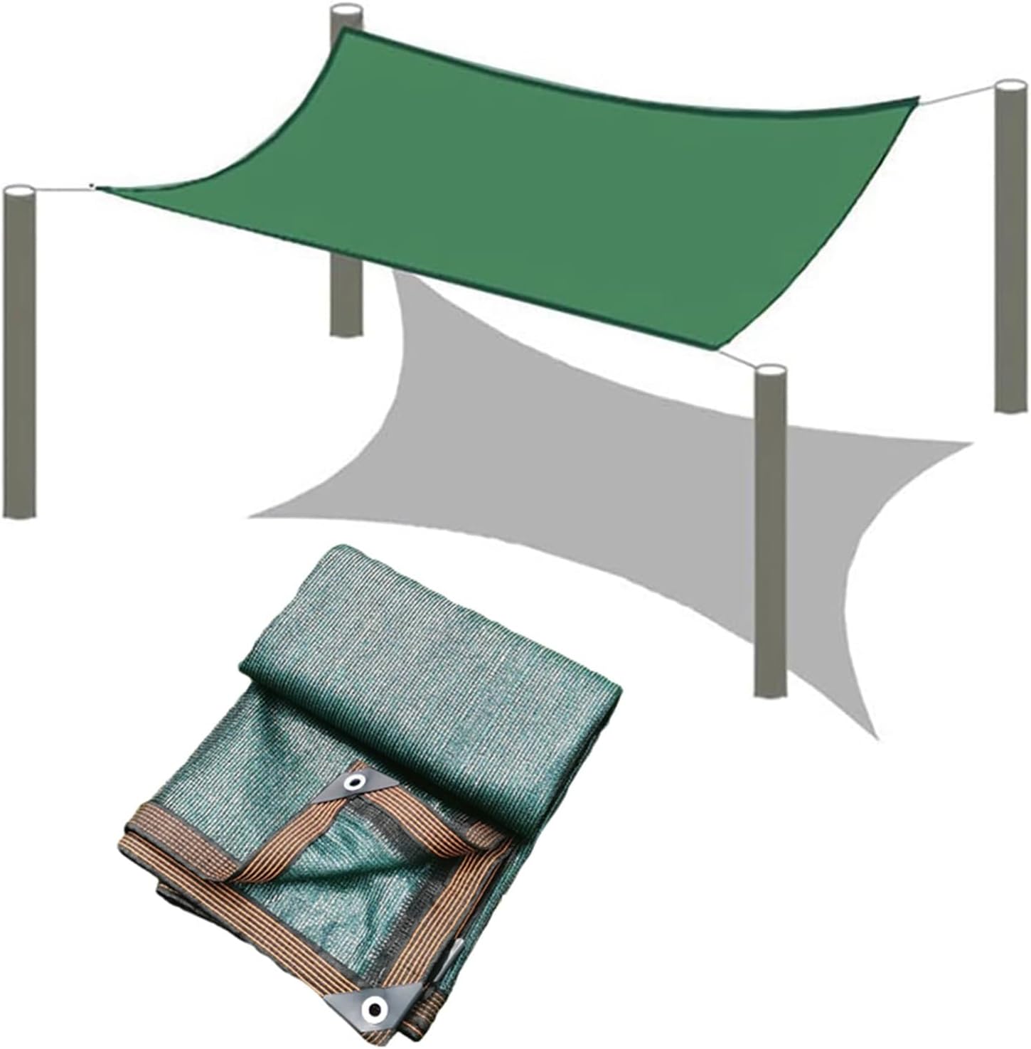 Dark Green Shade Cloth 90% UV Protection - 5m x 12m Pond Heat Insulation Netting for Garden, Patio, Pergola, Outdoor Deck & Backyard Sun Shade Mesh Cover