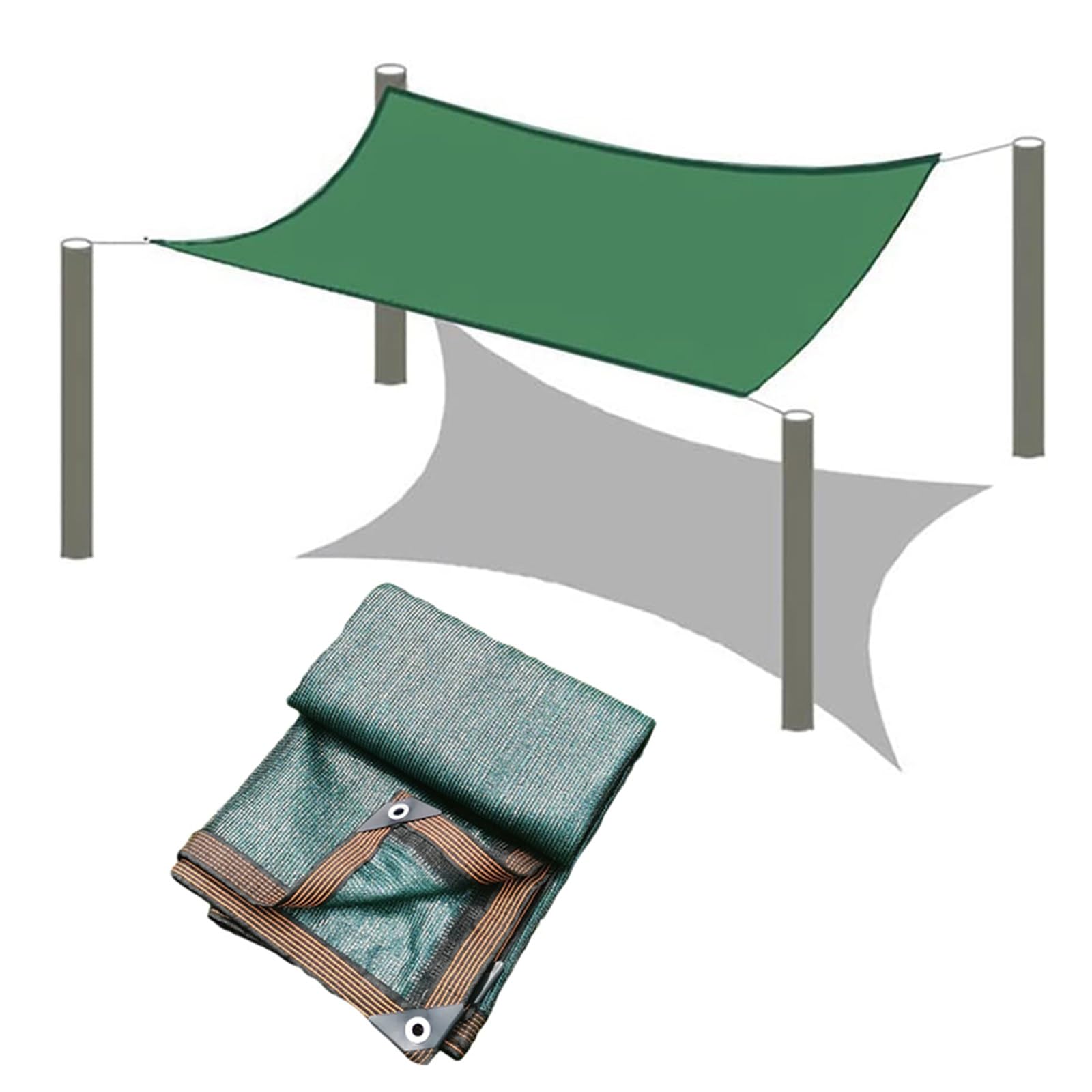 Rete di copertura per laghetti, giardini, terrazze, terrazze e cortili, colore verde scuro al 90%, protezione a rete (5 m x 5 m)