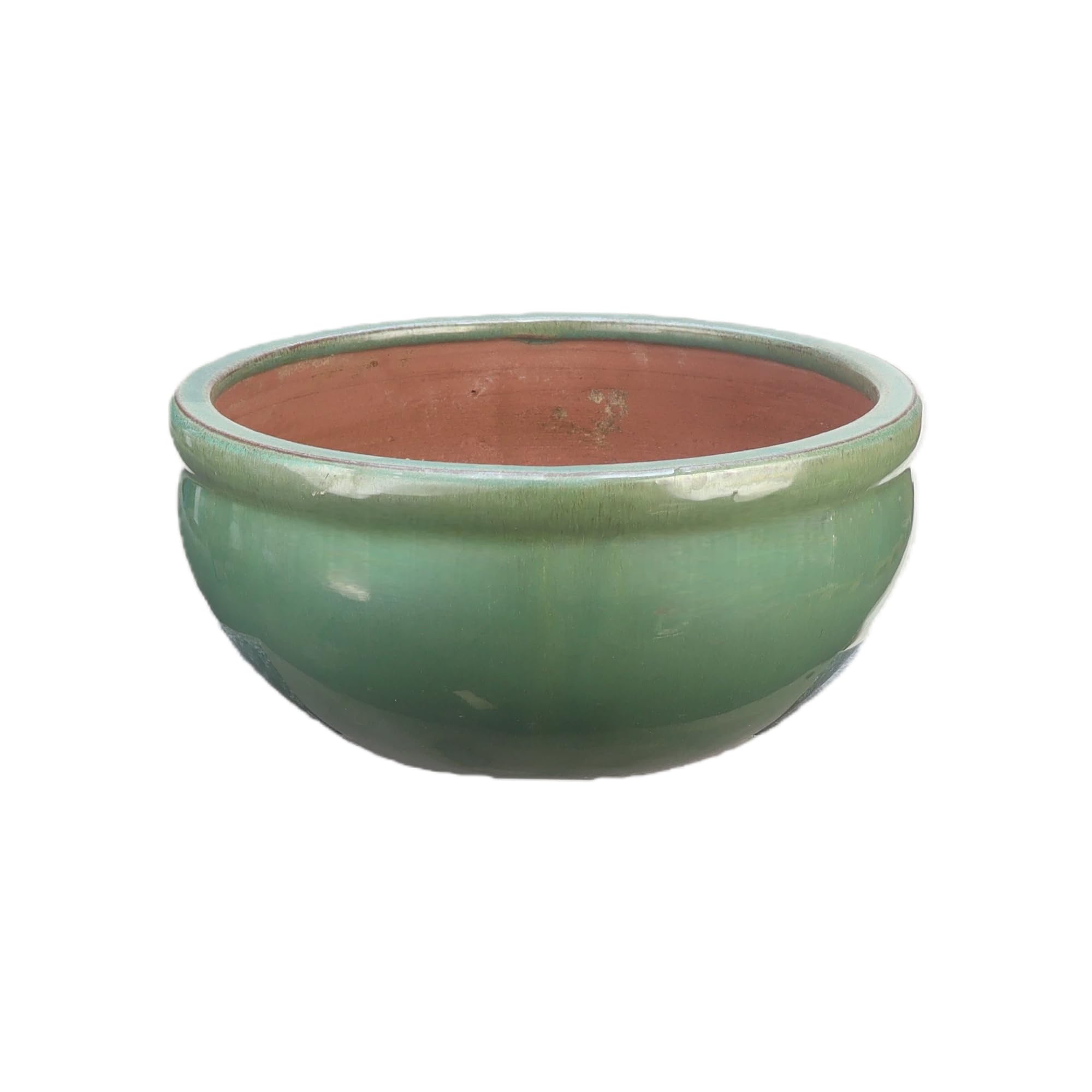 Steinzeug-Blumentopf/Pflanzkübel, 3er Set Schale Jade-Grün, frostfest