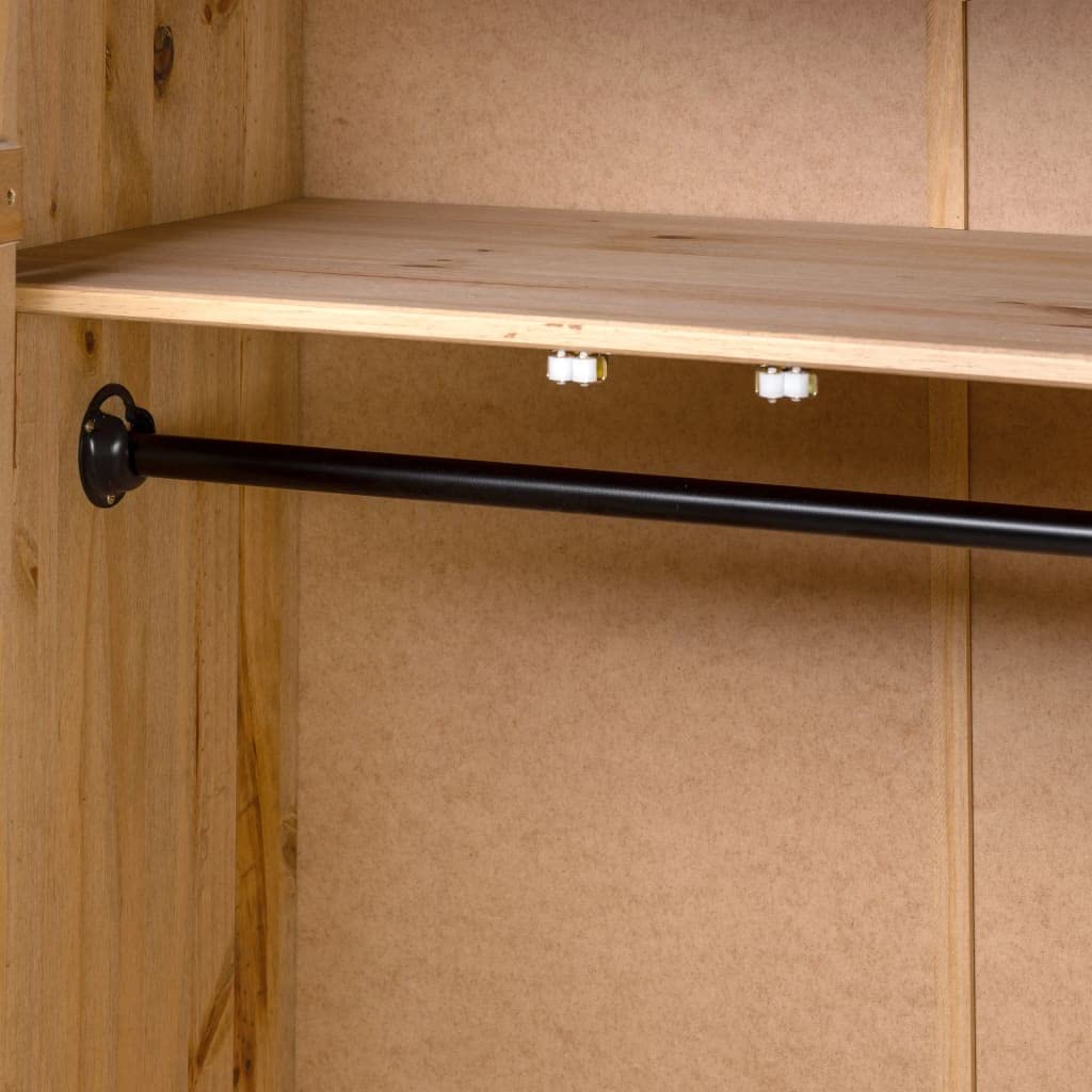 Willood Kleiderschrank 80x50x171,5 cm Kiefernholz Panama Dielenschrank Garderobenschrank Kiefer Schlafzimmerschrank Schrank Holzschrank