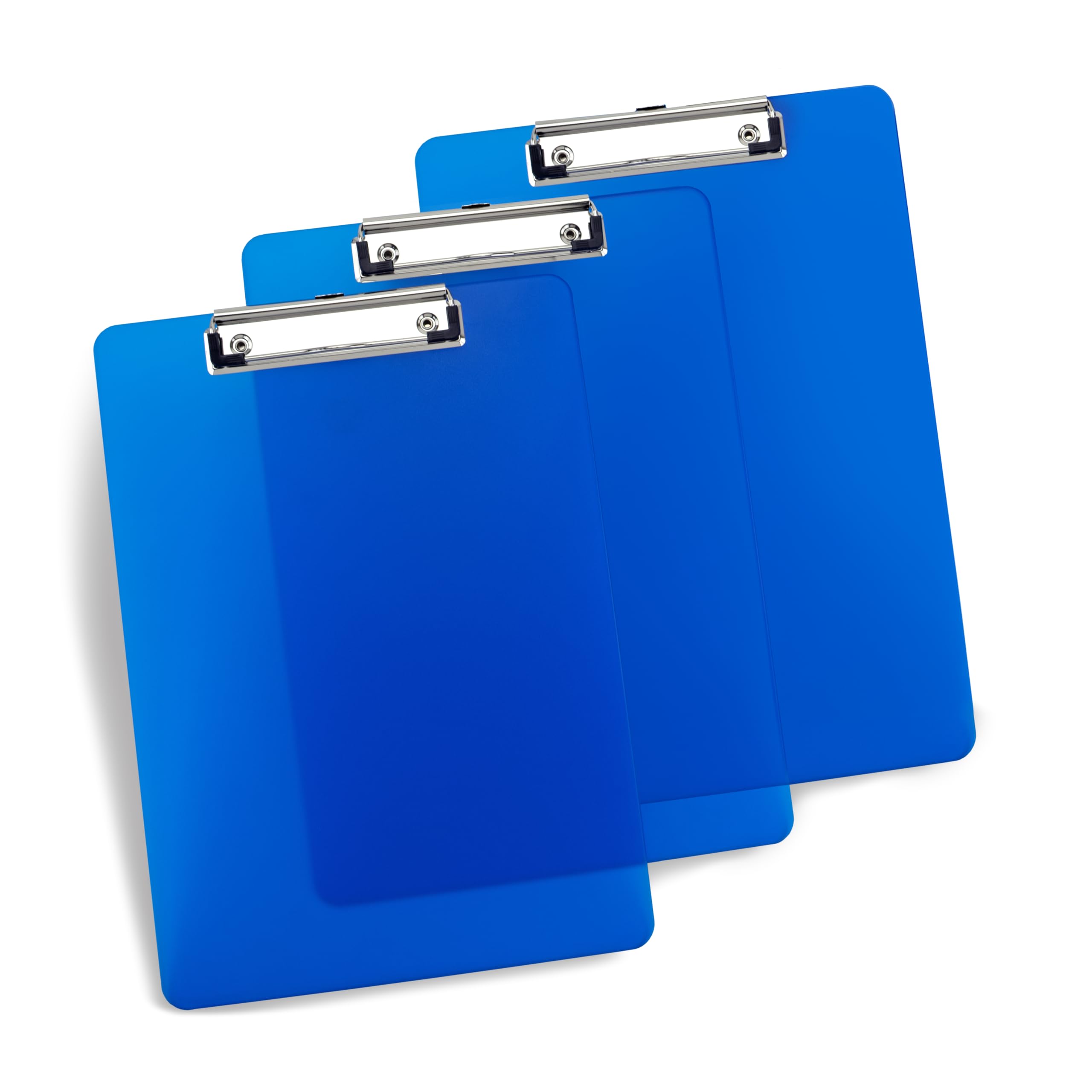 Rapesco 1822 Business Pack: 3 Clipboards, A4, Blue Frosted Transparent
