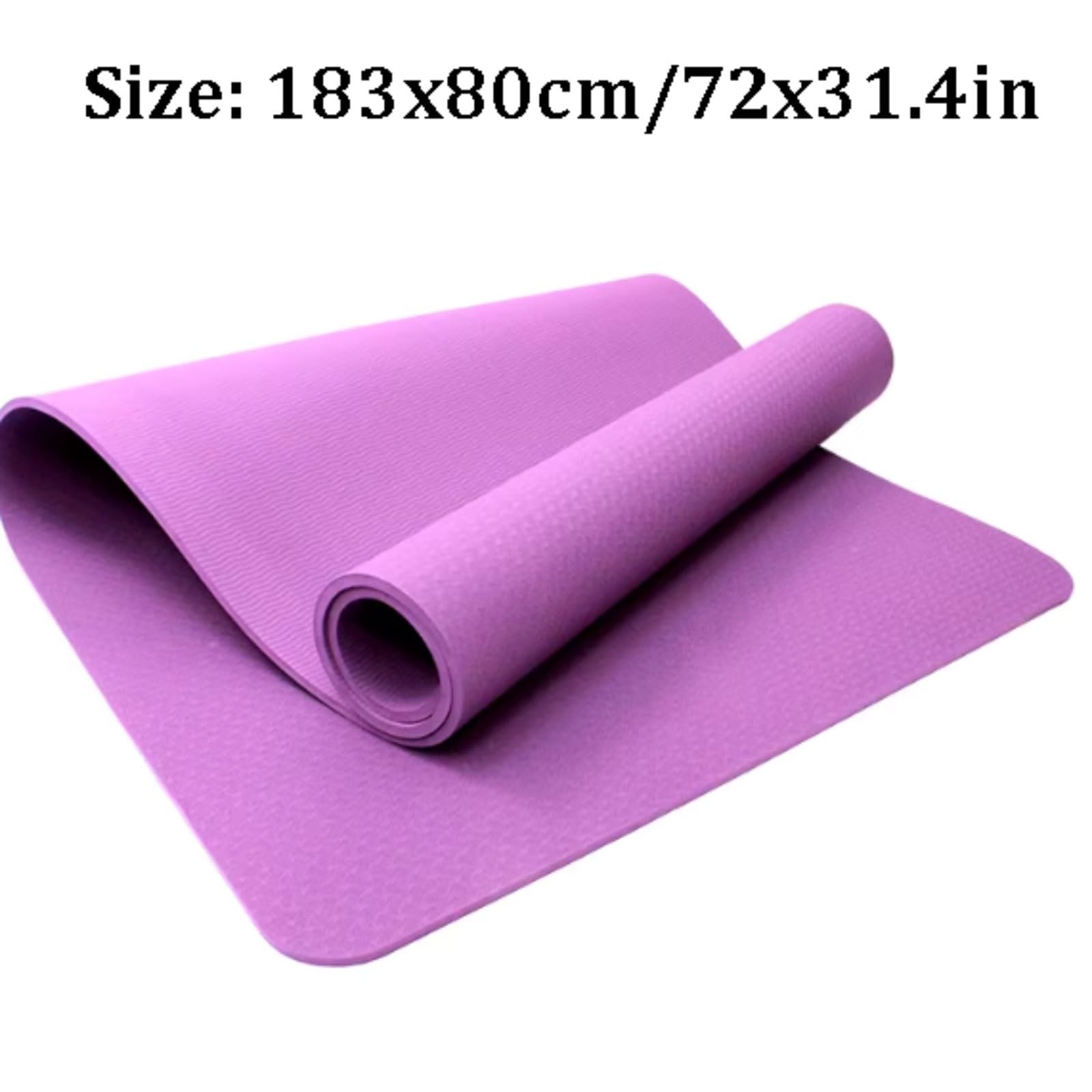 Tappetino da yoga in TPE con cinturino extra spesso Tappetino da yoga for esercizi Spessore 8 mm Supporto for cuscino for pilates a casa ed esercizi a terra