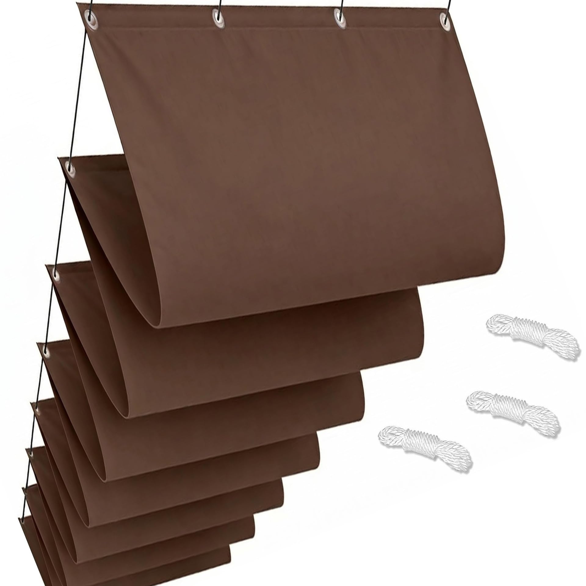 Toile ombrage exterieur 145x260 cm marron retractable vague