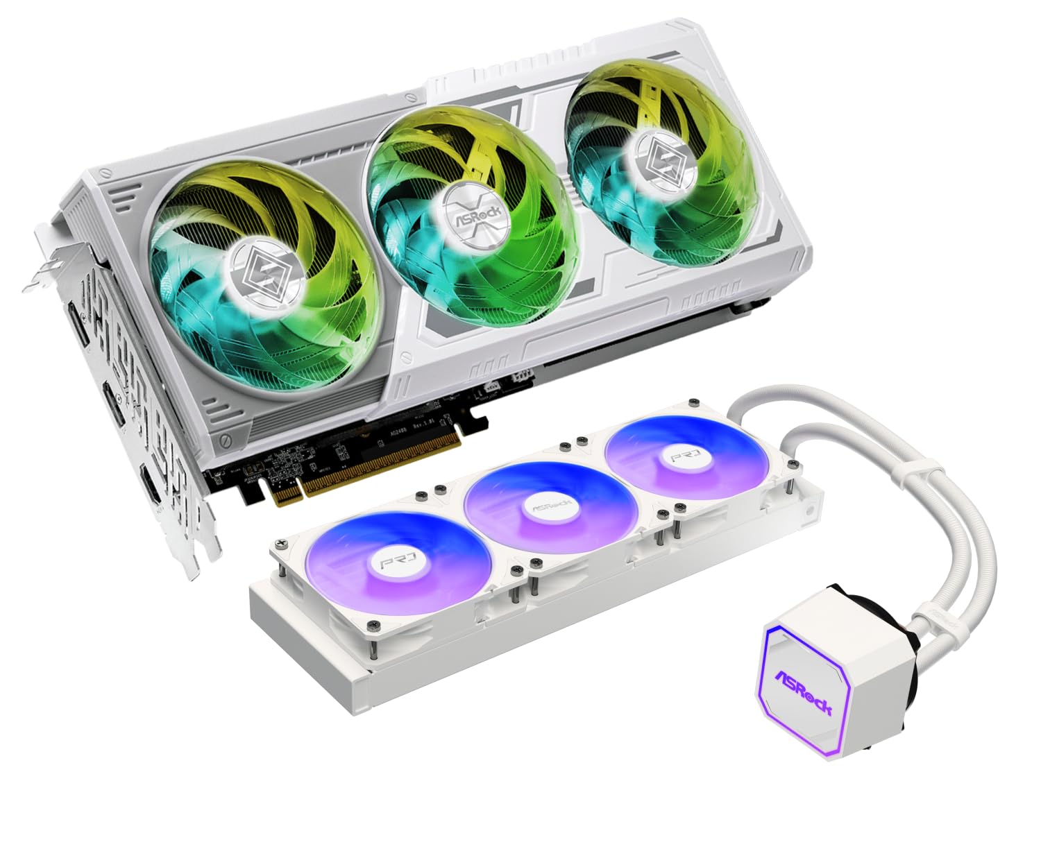 ASRock Radeon RX 9060 XT Steel Legend 16GB OC & Pro White 360 ARGB AIO Cooler Bundle | Ultimate Performance & Synchronized White Aesthetic