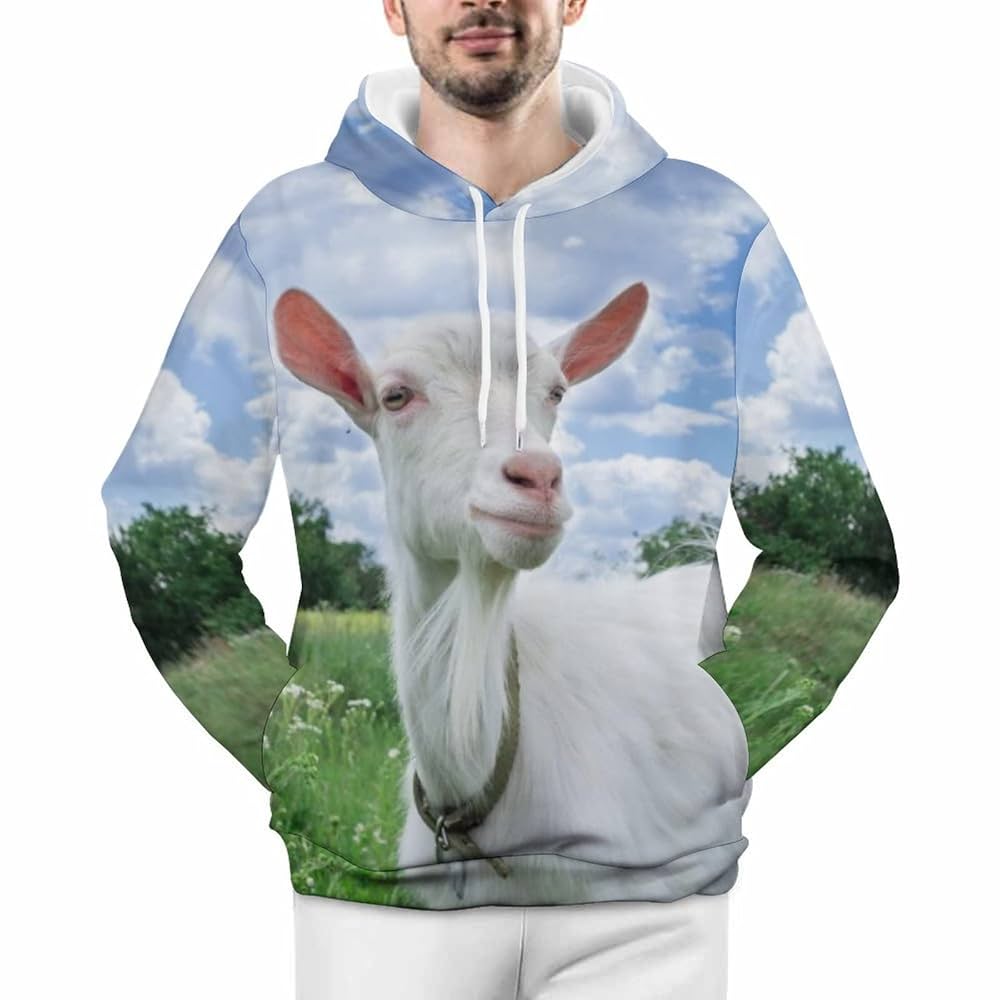 Amazon.co.jp: ヤギ ブルースカイ メンズ パーカー フリース