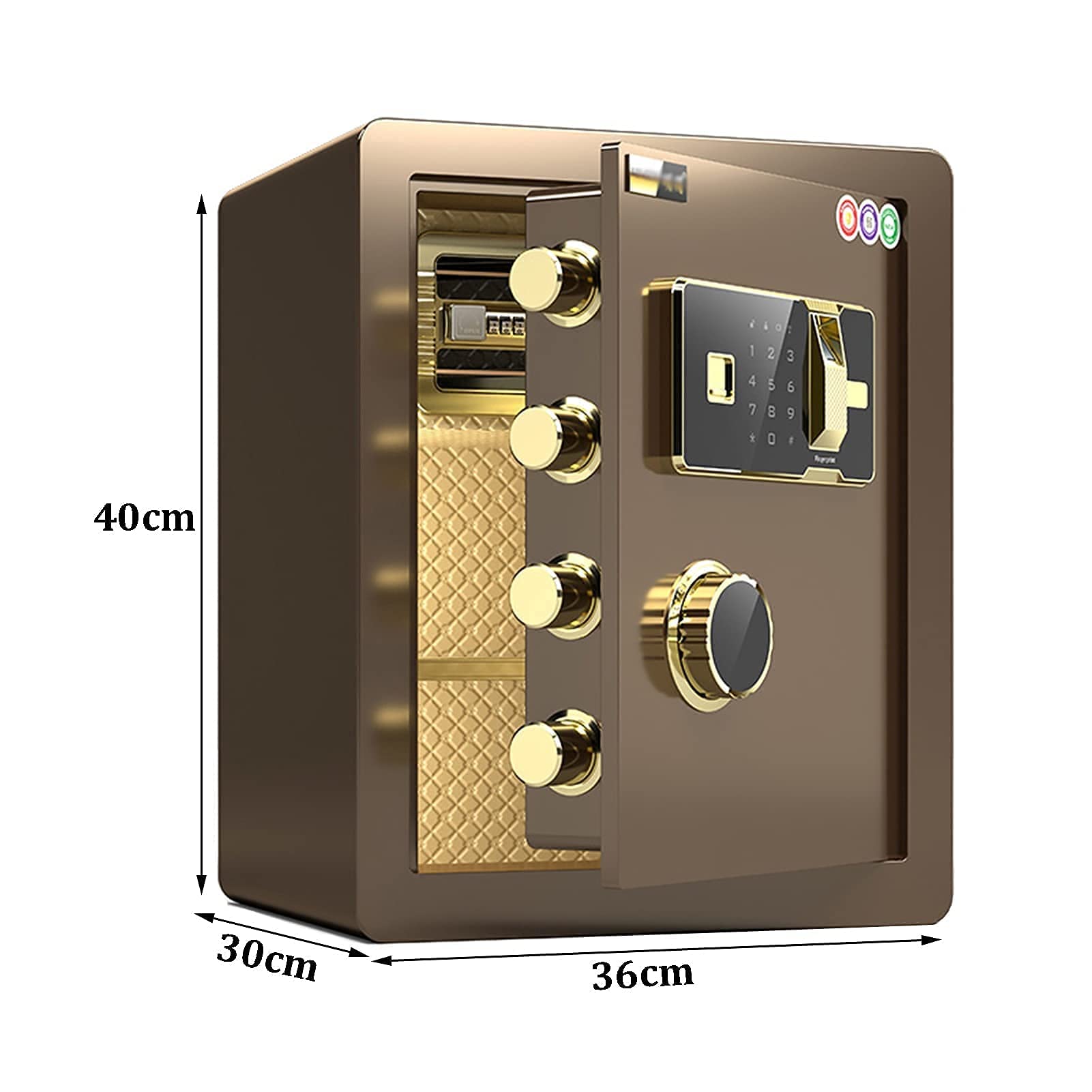 Caja Fuerte, Ignífuga, Resistente Alua, Pequeña Caja Fuerte de Seguridad, Pequeña Caja Fuerte Digital, Caja Fuerte Ignífuga Y Antirrobo/36 X 30 X 40Cm
