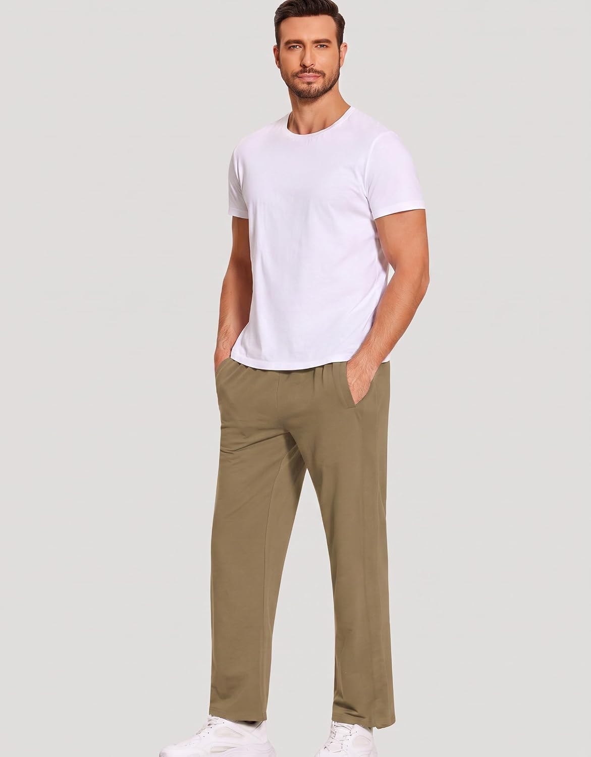 Deyeek Men's Tear Away Pants Side Snap Post Surgery Sweatpants with Pockets