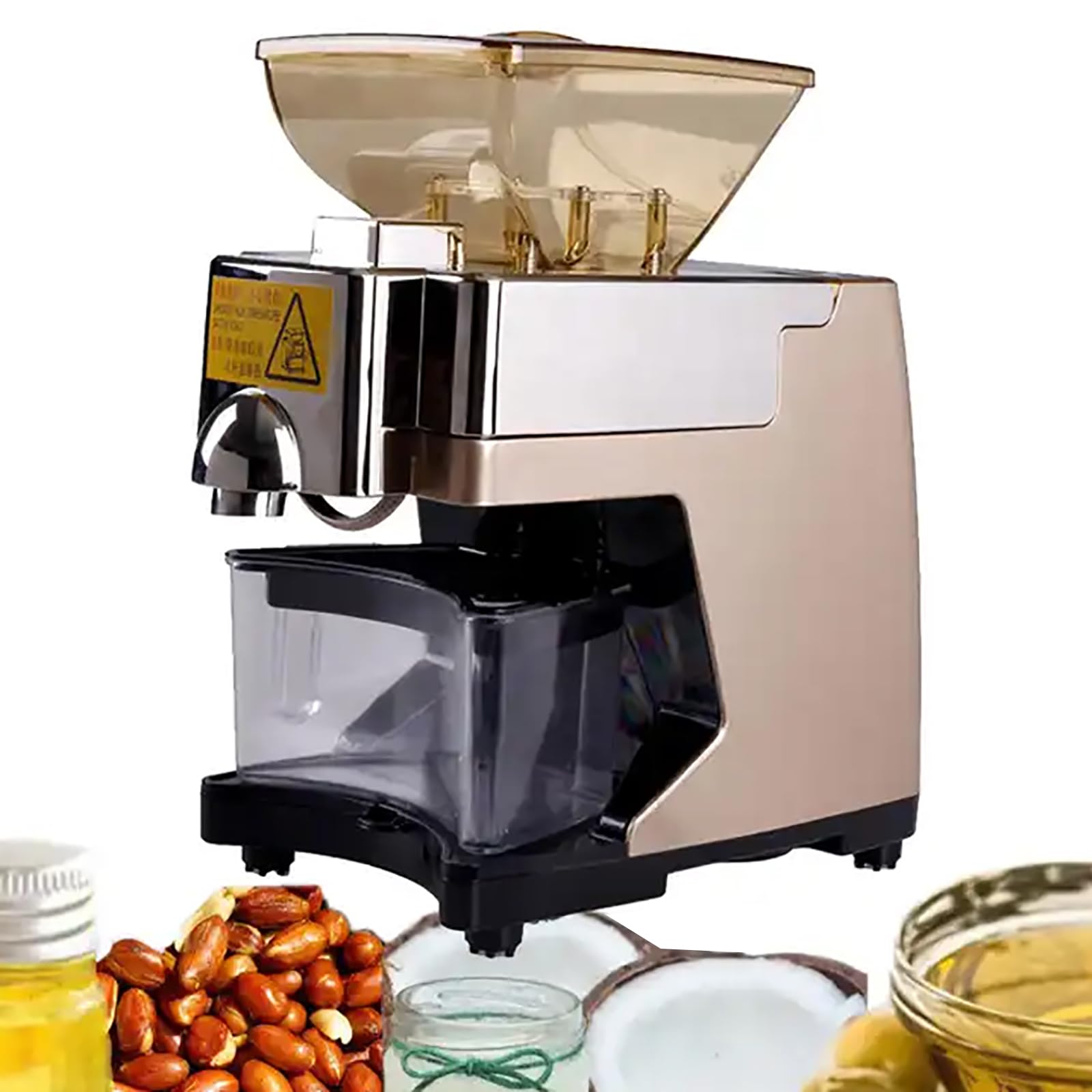 Eoweiot Automatic Oil Press Machine, Electric Seed Oil Maker with Accessories Set, Hot/Cold Pressing Modes, 304 Stainless Steel Material