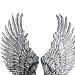 1 Pair Embroidered iron on patches for clothes Wings design sequins Motif Applique,5.1"*10.6" by Crqes