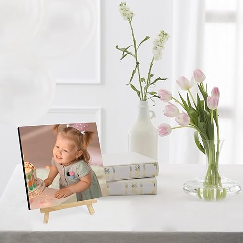 Miniatura 4 de Impresiones fotográficas con caballete, regalos personalizados para cumpleaños con tus fotos, marco de fotos cuadrado para familiares y amigos (6 x