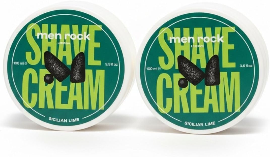 Shaving Cream for Men Duo Set – Sicilian Lime Shave Cream, Hydrating & Nourishing Wet Shaving Cream, Cruelty Free, Lime & Black Pepper Scent, 2 × 100 ml