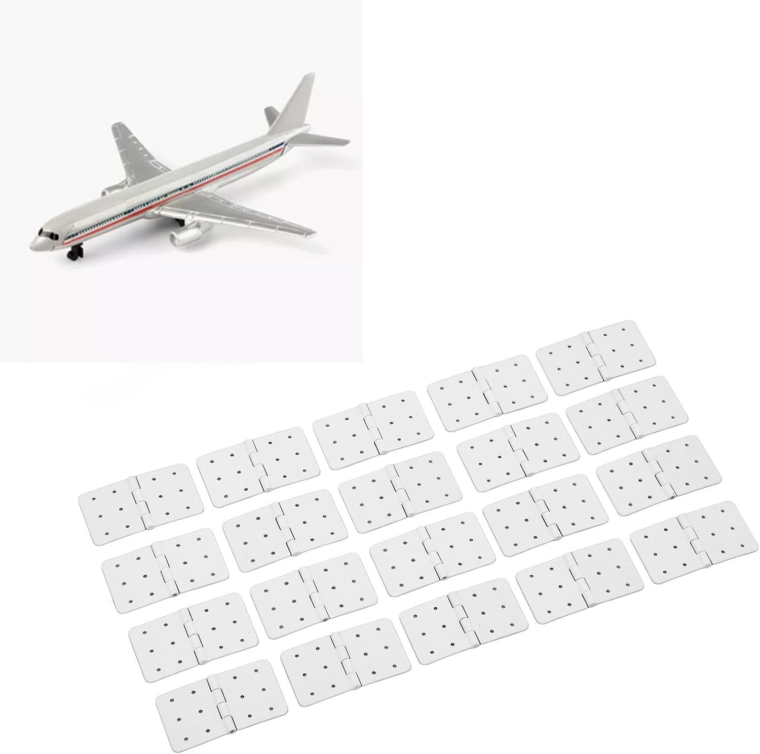 Pwshymi 40PCS Plastic RC Aircraft Hinges, RC Pinned Hinges, Hinge Model Aircraft Wing Parts,Lightweight, Fine Workmanship, Connect Fixed Wing with (Large)