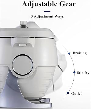 Automatic Cooking Machine 2000W 6L, Smart One-Click Start, Three-Speed Adjustable, 360° Rotation for Stir Frying, Stewing, Cooking, and Soup Making