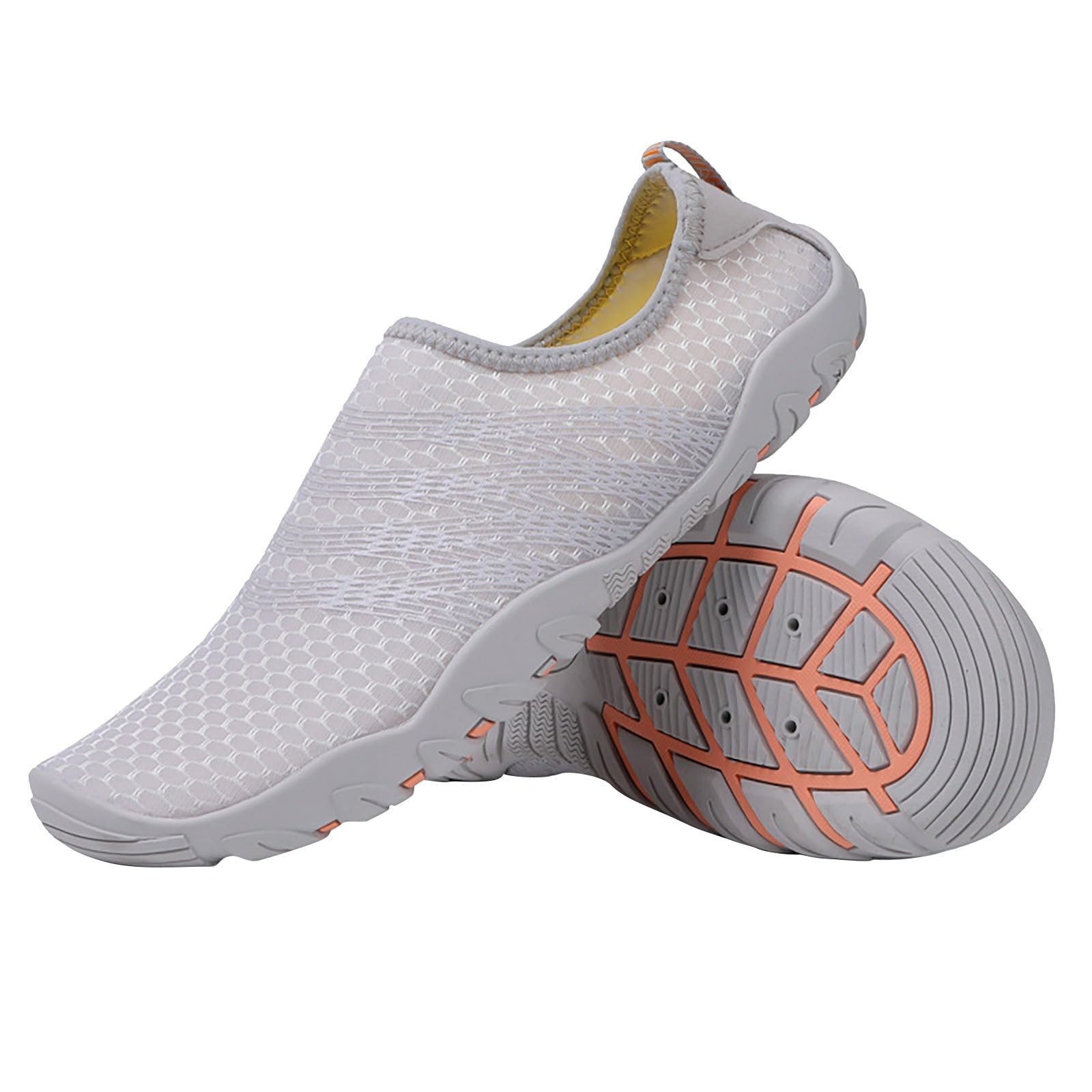 Damskie szybkoschnące buty do wody na bose stopy, lekkie, wsuwane, do wody, oddychające, siatkowe, na plażę, do pływania, na basen, jogę i surfowanie, szary, 36 EU