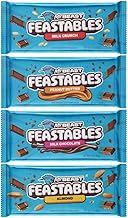 Feastables Beast Bar Milk Chocolate Sample Pack - Milk Chocolate, Peanut Butter, Milk Crunch and Almond Beast Bars [4-Pack] 60g Bars