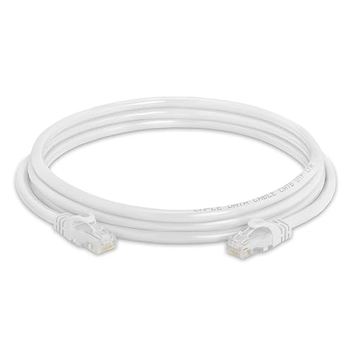 Vista 32 de Cmple - Cable Cat 6 de alta velocidad - Cable de red de 10 Gbps, LAN Ethernet Cat6, conectores RJ45 chapados en oro - 5 pies blanco